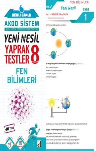 Damla Yeni Nesil Fen Bilimleri Yaprak Testler - 8 - 1