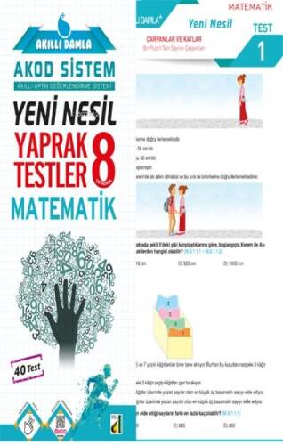 Damla Yeni Nesil Matematik Yaprak Testler - 8 - 1