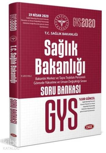 Data Yayınları 2020 GYS Sağlık Bakanlığı ve Bağlı Kuruluşları Görevde Yükselme Sınavı Soru Bankası - 1