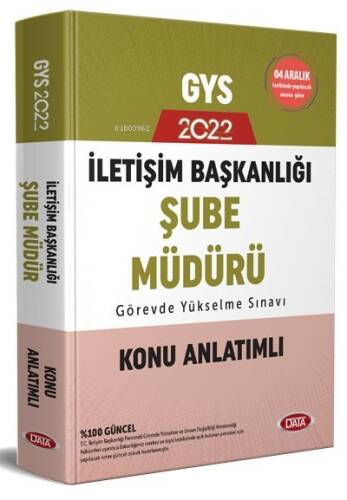 Data Yayınları 2022 İletişim Başkanlığı GYS Şube Müdürü Konu Anlatımlı - 1