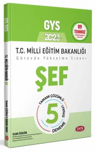 Data Yayınları 2023 Milli Eğitim Bakanlığı Şef Tamamı Çözümlü GYS 5 Deneme Sınavı - 1