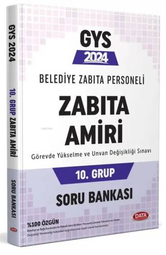 Data Yayınları 2024 Belediye Zabıta Personeli Zabıta Amiri 10. Grup Soru Bankası - 1