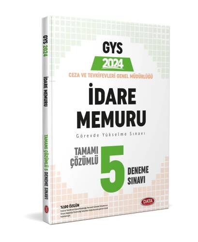 Data Yayınları 2024 Ceza ve Tevkifevleri İdare Memuru GYS Tamamı Çözümlü 5 Deneme Sınavı - 1