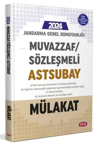 Data Yayınları 2024 Jandarma Genel Komutanlığı Muvazzaf Sözleşmeli Astsubay Mülakat Sınavına Hazırlık Kitabı - 1