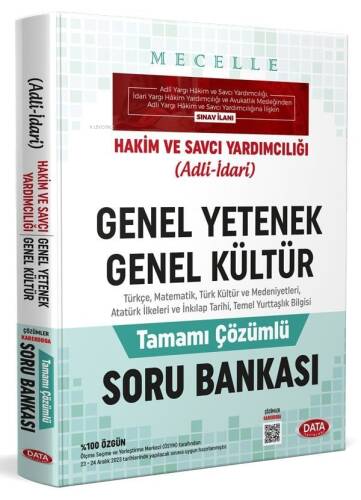 Data Yayınları 2024 Mecelle Hakim ve Savcı Yardımcılığı (Adli-İdari) Genel Yetenek - Genel Kültür Soru Bankası - 1