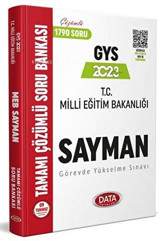 Data Yayınları Milli Eğitim Bakanlığı Sayman Tamamı Çözümlü GYS Soru Bankası - 1