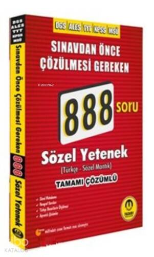 DGS ALES 888 Sözel Yetenek Video Çözümlü Soru Bankası - 1