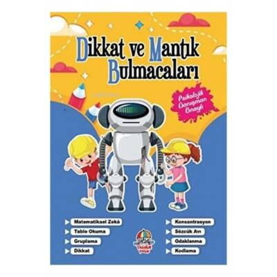 Dikkat ve Mantık Bulmacaları Lacivert Kitap - 1