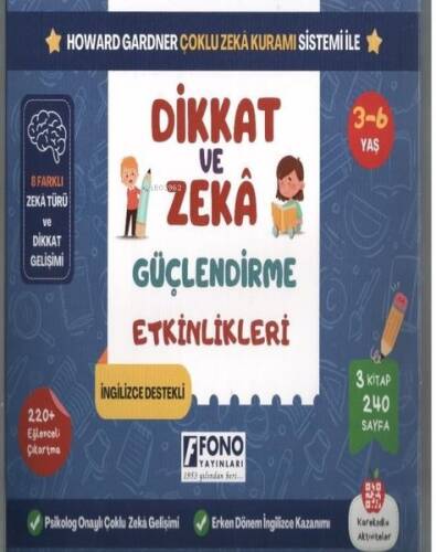 Dikkat ve Zeka Güçlendirme Etkinlikleri Seti - 3 Kitap Takım - 1