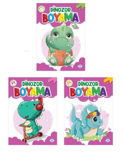 Dinozor Boyama Seti (3 Kitap Takım) - 1