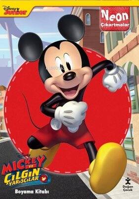 Disney Mickey ve Çılgın Yarışçılar Neon Çıkartmalı Boyama Kitabı - 1