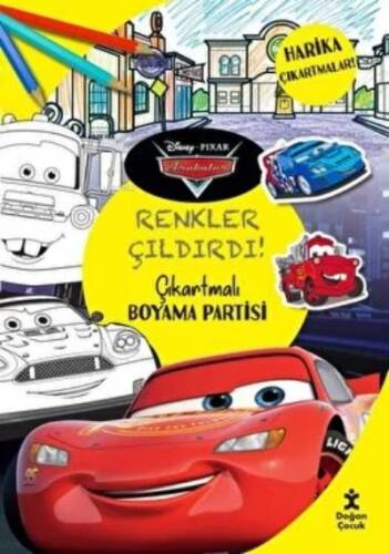 Dısney Pıxar Arabalar Renkler Çıldırdı Çıkartmalı Boyama Partisi - 1