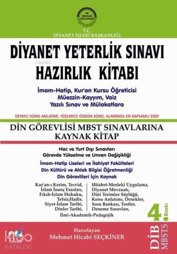 Diyanet Yeterlik Sınavı Hazırlık Kitabı MBSTS - 1