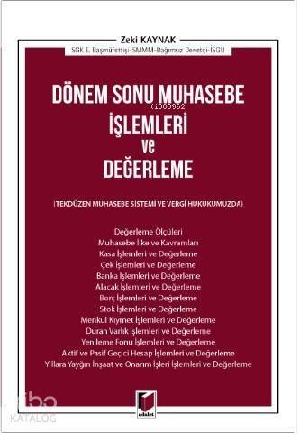 Dönem Sonu Muhasebe İşlemleri ve Değerleme - 1