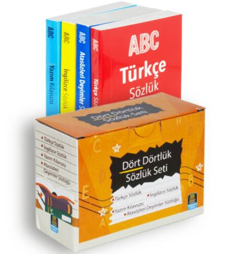 Dört Dörtlük Sözlük Seti ABC İlk ve Orta Öğretim Tdk Uyumlu (4 Kitap Kutulu) - 1