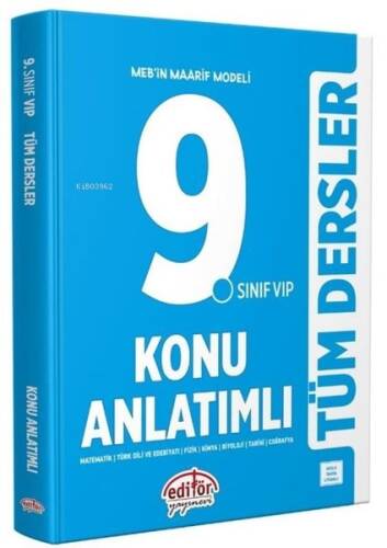 Editör 9. Sınıf VIP Tüm Dersler Konu Anlatımlı - Mavi Kitap - 1