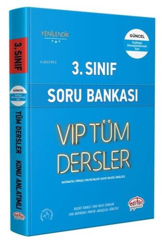 Editör Vip 3. Sınıf Tüm Dersler Soru Bankası Mavi Kitap Kamp: - 1