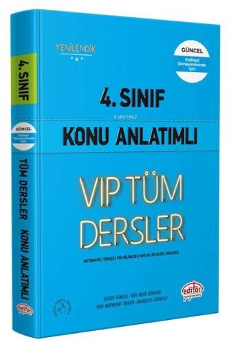 Editör Vip 4. Sınıf Tüm Dersler Konu Anlatımlı Mavi Kitap Kamp: - 1