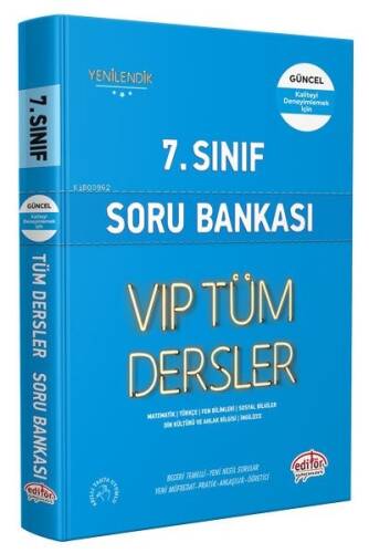 Editör Vip 7. Sınıf Tüm Dersler Soru Bankası Mavi Kitap Kamp: - 1