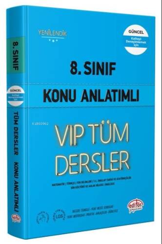 Editör Vip 8. Sınıf Tüm Dersler Konu Anlatımlı Mavi Kitap Kamp: - 1