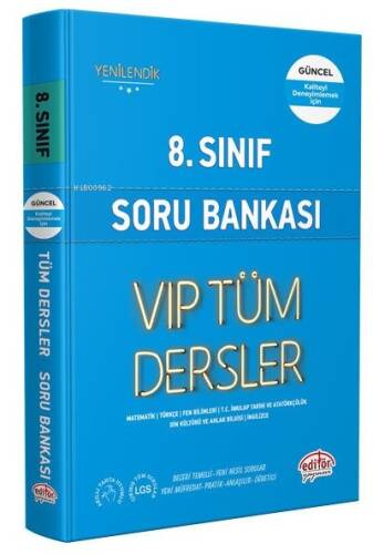 Editör Vip 8. Sınıf Tüm Dersler Soru Bankası Mavi Kitap Kamp: - 1