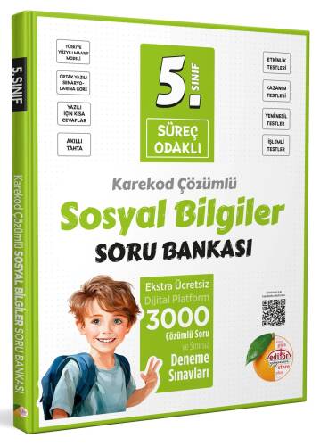 Editör Yayınevi 5. Sınıf Süreç Odaklı Sosyal Bilgiler Soru Bankası - Karekod Çözümlü - 1