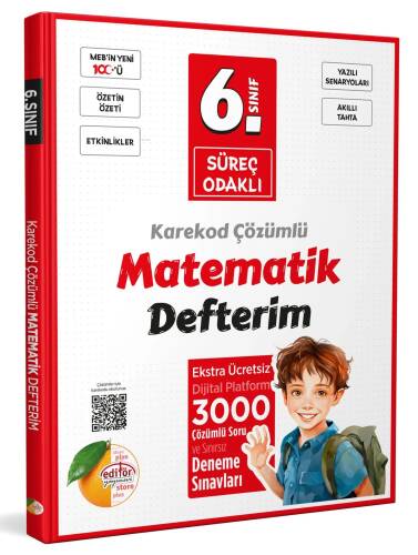 Editör Yayınevi 6. Sınıf Süreç Odaklı Matematik Defterim - Karekod Çözümlü - 1