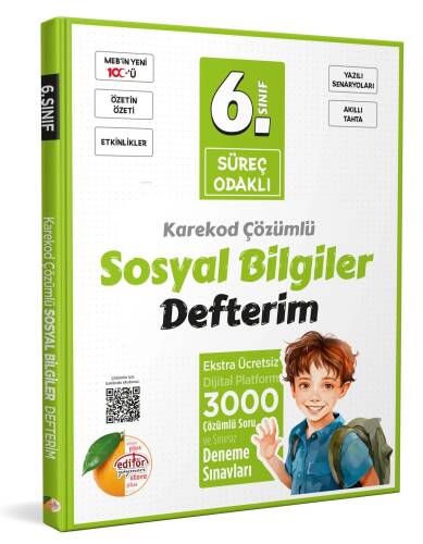 Editör Yayınevi 6. Sınıf Süreç Odaklı Sosyal Bilgiler Defterim - Karekod Çözümlü - 1