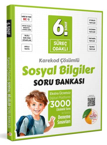 Editör Yayınevi 6. Sınıf Süreç Odaklı Sosyal Bilgiler Soru Bankası - Karekod Çözümlü - 1