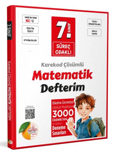 Editör Yayınevi 7. Sınıf Süreç Odaklı Matematik Defterim - Karekod Çözümlü - 1