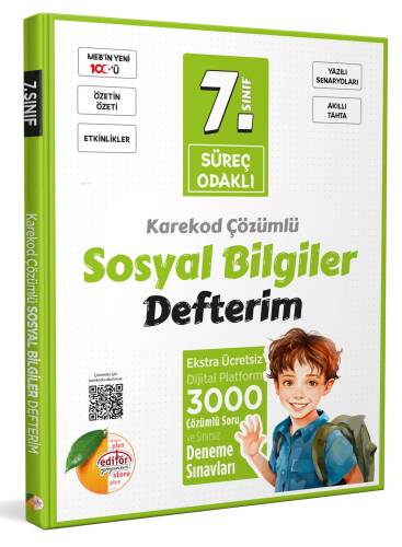 Editör Yayınevi 7. Sınıf Süreç Odaklı Sosyal Bilgiler Defterim - Karekod Çözümlü - 1