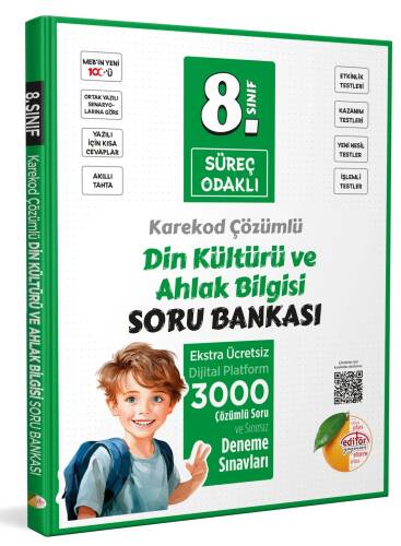 Editör Yayınevi 8. Sınıf Süreç Odaklı Din Kültürü ve Ahlak Bilgisi Soru Bankası - Karekod Çözümlü - 1