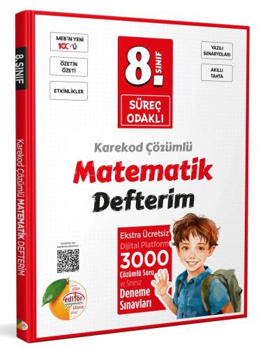 Editör Yayınevi 8. Sınıf Süreç Odaklı Matematik Defterim - Karekod Çözümlü - 1