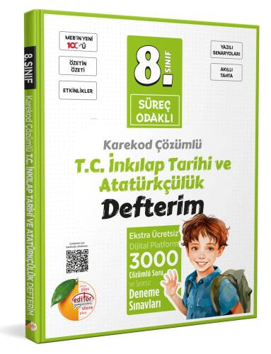 Editör Yayınevi 8. Sınıf Süreç Odaklı TC İnkılap Tarihi ve Atatürkçülük Defterim - Karekod Çözümlü - 1