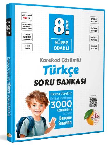 Editör Yayınevi 8. Sınıf Süreç Odaklı Türkçe Soru Bankası - Karekod Çözümlü - 1