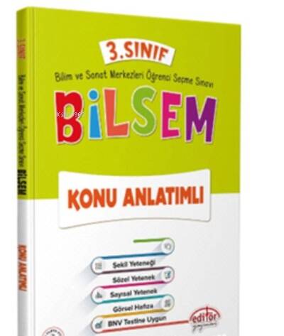 Editör Yayınları 3. Sınıf Bilsem Konu Anlatımlı - 1