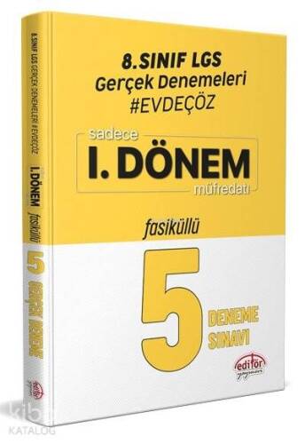 Editör Yayınları 8. Sınıf 1. Dönem LGS Evde Çöz 5 Fasikül Gerçek Deneme Editör - 1