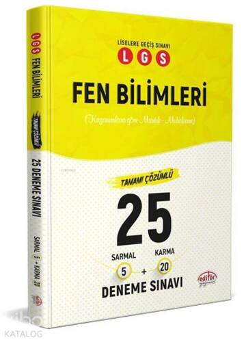 Editör Yayınları 8. Sınıf LGS Fen Bilimleri Mantık ve Muhakeme Tamamı Çözümlü 25 Branş Denemesi Editör - 1