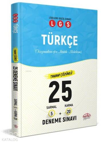 Editör Yayınları 8. Sınıf LGS Türkçe Mantık ve Muhakeme Tamamı Çözümlü 25 Branş Denemesi Editör - 1