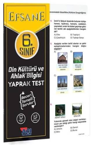 Efsane Yayınları 6. Sınıf Din Kültürü ve Ahlak Bilgisi Yaprak Test - 1