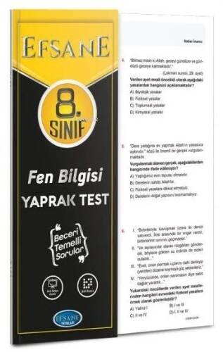 Efsane Yayınları 8. Sınıf Fen Bilimleri Yaprak Test - 1