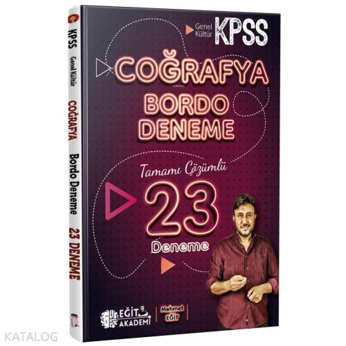 Eğit Akademi KPSS Coğrafya Tamamı Çözümlü 23 Bordo Deneme Sınavı - 1