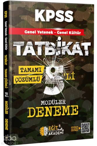 Eğit Akademi KPSS Genel Yetenek Genel Kültür Tatbikat Tamamı Çözümlü 5'li Modüler Deneme - 1