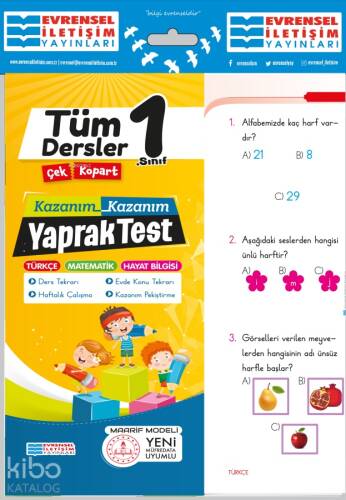 Evrensel İletişim Yayınları 1.Sınıf Tüm Dersler Yaprak Test - 1