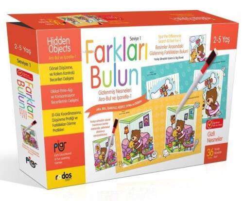 Farkları Bulun (Seviye 1) - Gizlenmiş Nesneleri Ara-Bul-İşaretle - 2-5 Yaş - 1