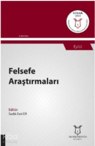 Felsefe Araştırmaları ( AYBAK 2019 Eylül ) - 1