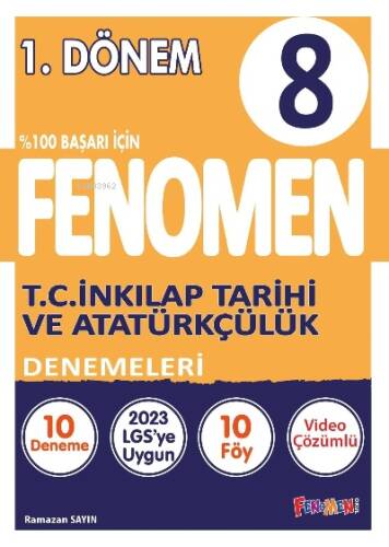 Fenomen Kitap 8. Sınıf T.C. İnkılap Tarihi Ve Atatürkçülük 1.Dönem Denemeleri (10 Deneme) - 1