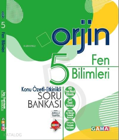 Gama Yayınları 5. Sınıf Orjin Fen Bilimleri Konu Özetli Etkinlikli Soru Bankası - 1