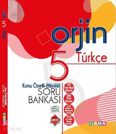 Gama Yayınları 5. Sınıf Orjin Türkçe Konu Özetli Soru Bankası - 1