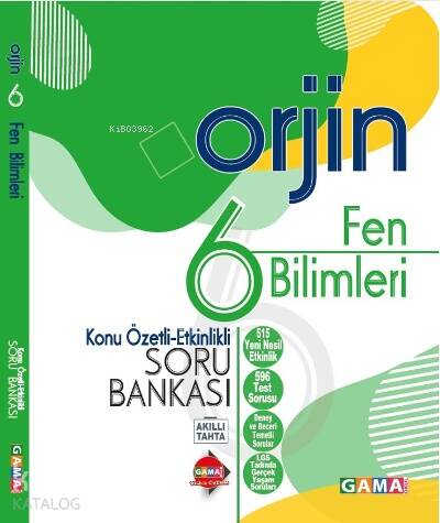 Gama Yayınları 6. Sınıf Orjin Fen Bilimleri Konu Özetli Etkinlikli Soru Bankası - 1